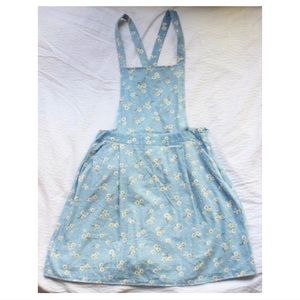 NEW Pinafore Style Blue and Daisy Dress